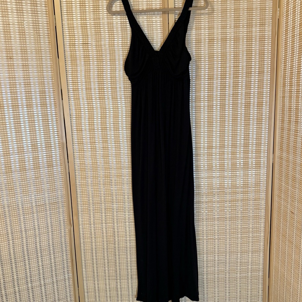 Chelsea & Theodore Womens L Dress Black‎ Fit &Flare Maxi Sleeveless Whimsigoth